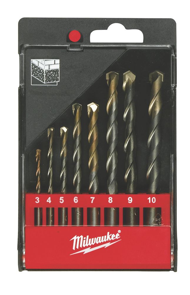Milwaukee Straight Shank Concrete Drill Bit Set 8 Pcs Screwfix
