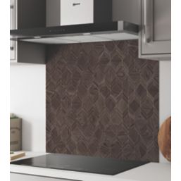 Wilsonart Parquet Walnut Brown/Gold Wide Hob Splashback 900mm x 800mm x 4mm