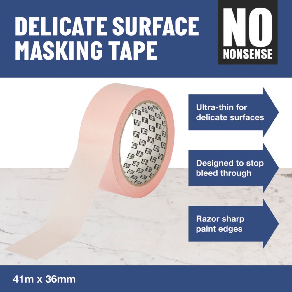 No Nonsense Delicate Surface Low Tack Painters Masking Tape 41m x