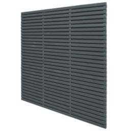 Forest  Double-Slatted  Garden Fence Panel Anthracite Grey 6' x 6' Pack of 5