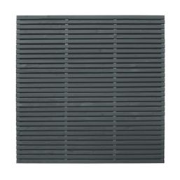 Forest  Double-Slatted  Garden Fence Panel Anthracite Grey 6' x 6' Pack of 5