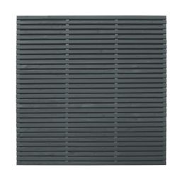 Forest  Double-Slatted  Fence Panels Anthracite Grey 6' x 6' Pack of 5