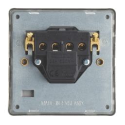 Contactum Lyric 32A 1-Gang DP Control Switch Brushed Brass  with Black Inserts