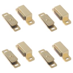 Essentials Premium Adjustable Magnetic Cabinet Catch Polished Brass 46mm x 14mm 4 Pack