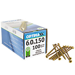 Optimaxx  PZ Countersunk  Wood Screws 6mm x 150mm 100 Pack