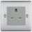 British General Nexus Metal 13A 1-Gang Unswitched Socket Brushed Steel with Graphite Inserts