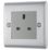 British General Nexus Metal 13A 1-Gang Unswitched Socket Brushed Steel with Graphite Inserts