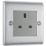 British General Nexus Metal 13A 1-Gang Unswitched Socket Brushed Steel with Graphite Inserts