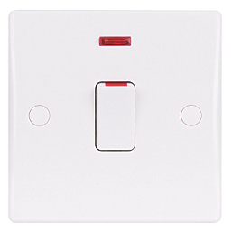 Schneider Electric Ultimate Slimline 20A 1-Gang DP Control Switch White with Neon