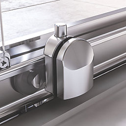 Aqualux Edge 6 Semi-Frameless Rectangular Sliding Shower Door Polished Silver 1600mm x 1900mm