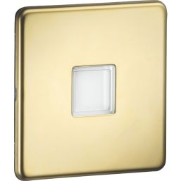 Knightsbridge  Recessed Square LED Plinth Light Polished Brass 0.8W 15lm