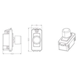 Knightsbridge  2-Way LED Grid Dimmer Switch Matt Black