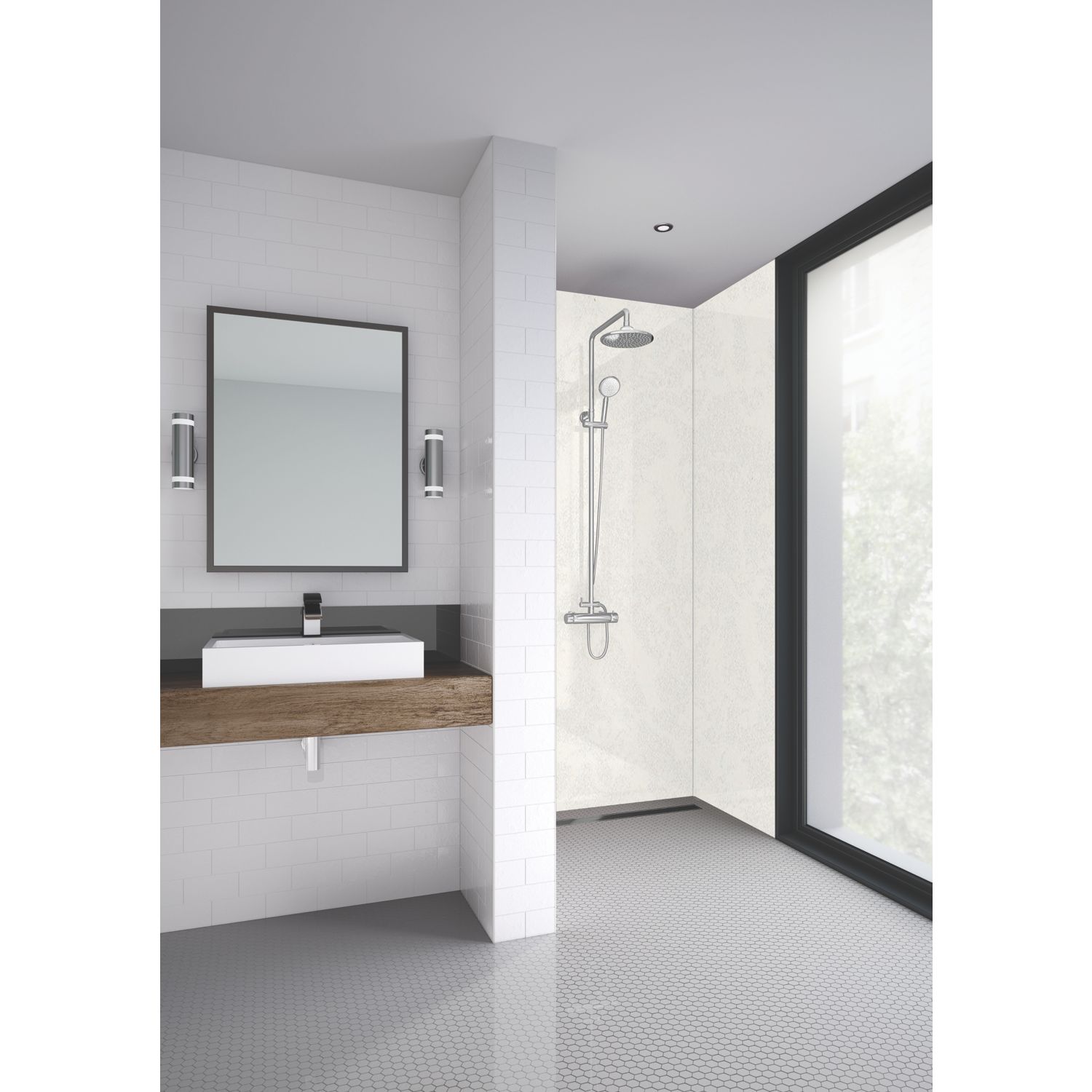 Splashwall Bathroom Splashback Gloss White Reflex 2400mm x 900mm x 11mm (238GV)