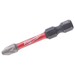 Milwaukee Shockwave 1/4" 50mm Straight Shank PZ2 Screwdriver Bits