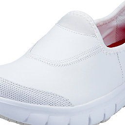 Skechers Sure Track Metal Free Womens Slip-On Non Safety Shoes White Size 6