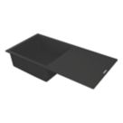 Refurb Carysil GD100L-MB 1 Bowl Granite Composite Kitchen Sink Midnight Black Reversible 1000mm x 500mm
