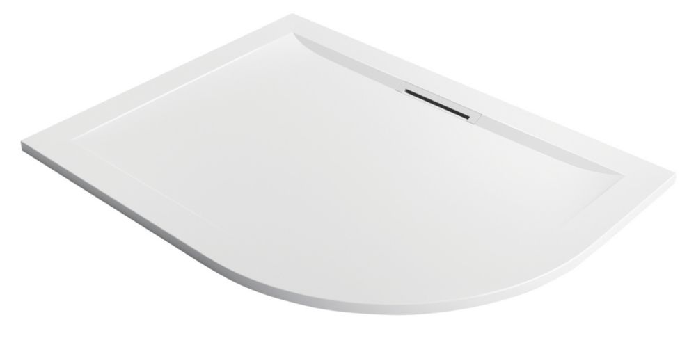 Mira Flight Level Offset Quadrant Shower Tray LeftHanded White 1200mm