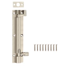 Smith & Locke Necked Door Bolt Satin Nickel 150mm