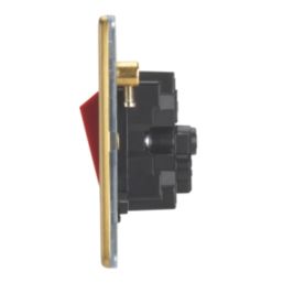 Contactum Lyric 45A 1-Gang DP Control Switch Brushed Brass  with Black Inserts