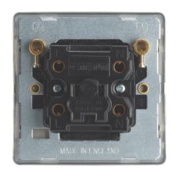 Contactum Lyric 45A 1-Gang DP Control Switch Brushed Brass  with Black Inserts