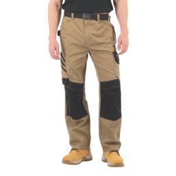 Site Coppell Work Trousers Tan/Black 32" W 32" L