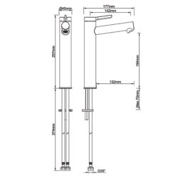 Swirl Bonda Brass 250mm Tall Lever Mono Basin Mixer Tap