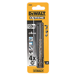 DeWalt  DT4904-QZ Straight Shank Cobalt HSS Drill Bits 4mm x 75mm 2 Pack