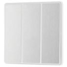 British General Evolve 20A 16AX 3-Gang 2-Way Light Switch  Brushed Steel