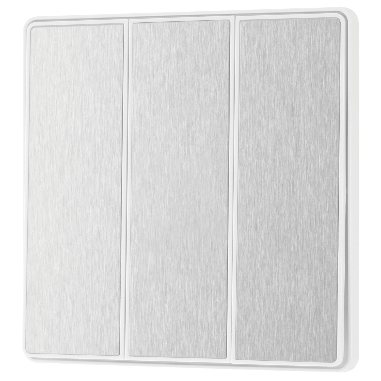 British General Evolve 20A 16AX 3-Gang 2-Way Light Switch Brushed Steel (239CH)