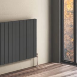 Reina Flat Single 600mm x 440mm 1062BTU Anthracite Vertical Designer Radiator