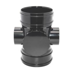 FloPlast  Solvent Weld 2-Boss Double Socket Access Pipe Black 110mm