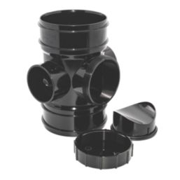 FloPlast  Solvent Weld 2-Boss Double Socket Access Pipe Black 110mm