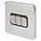 Schneider Electric Lisse Deco 10AX 3-Gang 2-Way Light Switch  Polished Chrome with Black Inserts