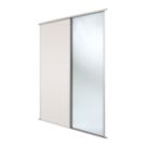 Spacepro Classic 2-Door Sliding Wardrobe Door Kit Cashmere Frame Cashmere / Mirror Panel 1185mm x 2260mm