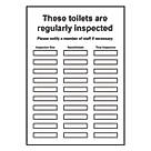 "These Toilets Are Regularly Inspected" Sign 297mm x 210mm