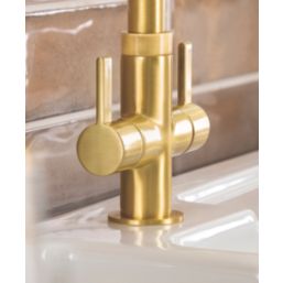 Streame by Abode Neo Dual-Handle Mono Mixer Brushed Brass