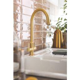 Streame by Abode Neo Dual-Handle Mono Mixer Brushed Brass