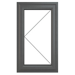 Crystal  Left-Hand Opening Clear Double-Glazed Casement Anthracite on White uPVC Window 610mm x 1040mm
