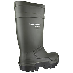Dunlop Purofort Thermo+   Safety Wellies Green Size 12