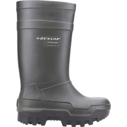 Dunlop Purofort Thermo+   Safety Wellies Green Size 12