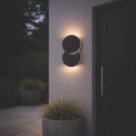 Eglo Pedersano Outdoor LED Circular Wall Light Black 8W 950lm