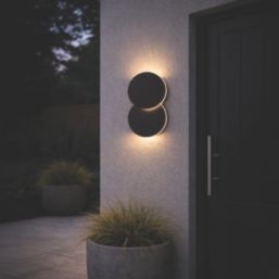 Eglo Pedersano Outdoor LED Circular Wall Light Black 8W 950lm