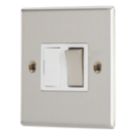 Contactum iConic 13A Switched Fused Spur  Brushed Steel with White Inserts