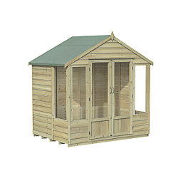 Forest Oakley 7' x 5' (Nominal) Apex Timber Summerhouse with Base & Assembly