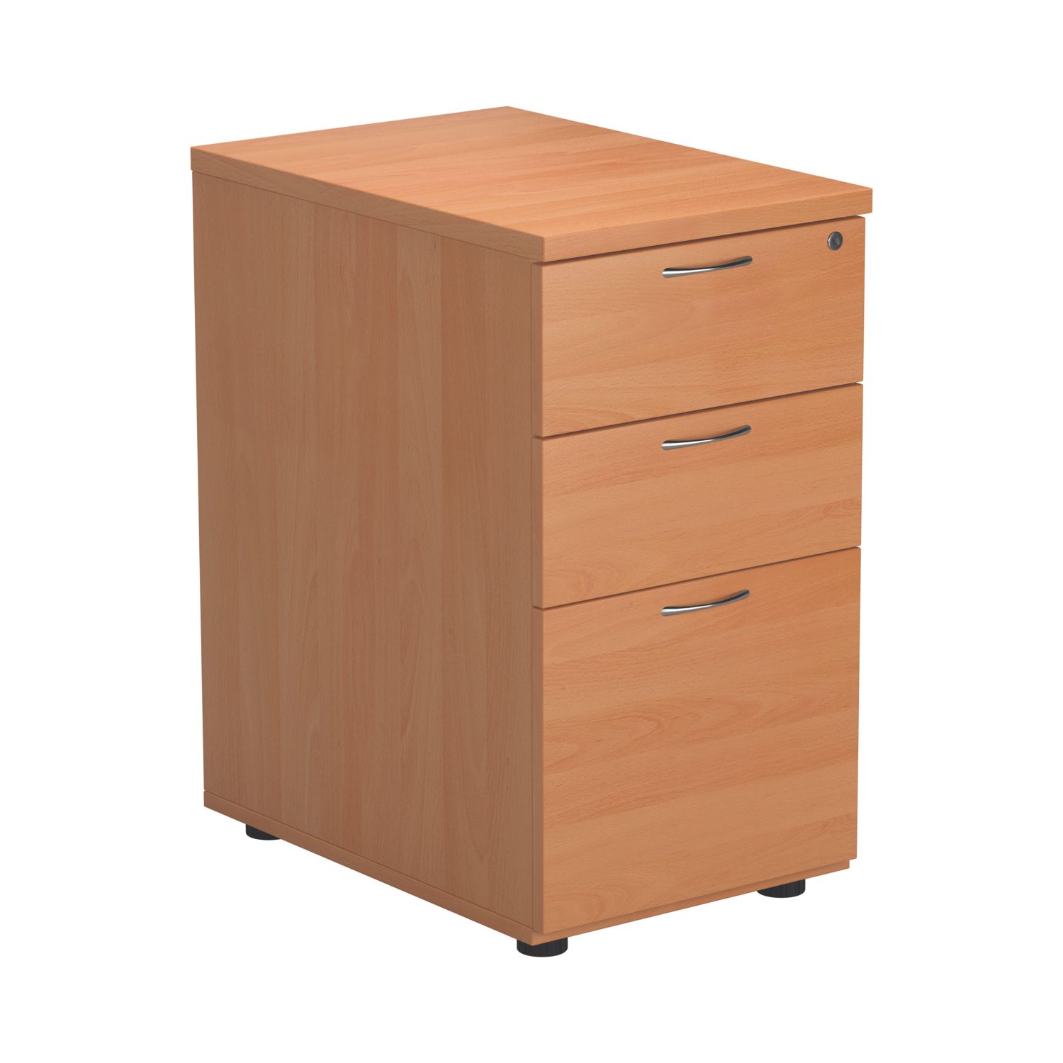 TC Group Essentials 3-Drawer Desk Pedestal Beech 404mm x 800mm x 730mm (239TT)