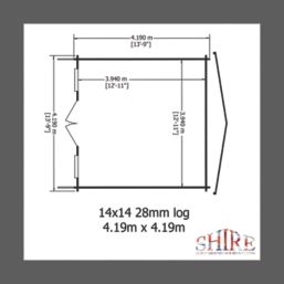 Shire Caledonian 13 ' 6"  x 14' (Nominal) Apex Timber Log Cabin