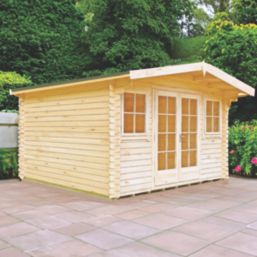 Shire Caledonian 13 ' 6"  x 14' (Nominal) Apex Timber Log Cabin