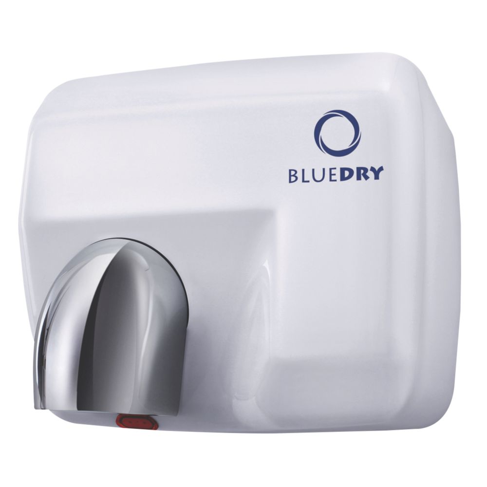 BlueDry Blue Storm High Speed Hand Dryer White 2.3kW Screwfix