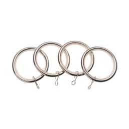Universal Stainless Steel Metal Curtain Rings 28mm 4 Pack