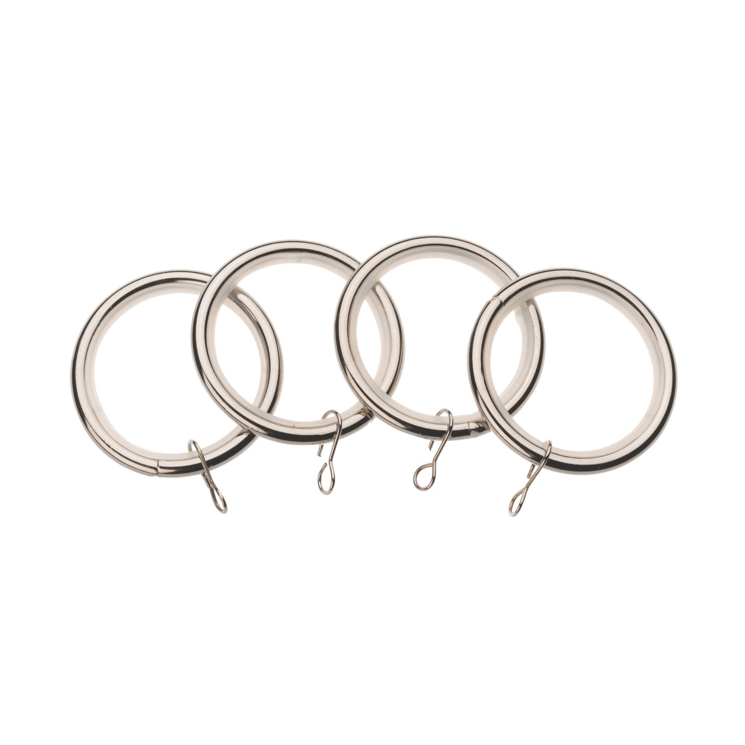Universal Stainless Steel Metal Curtain Rings 28mm 4 Pack (2405P)